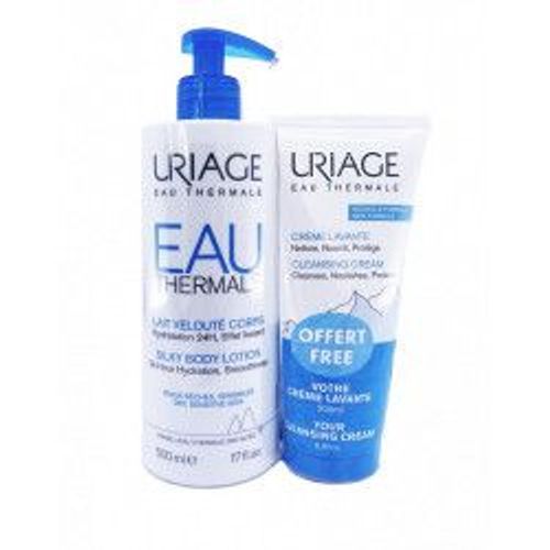 Uriage Eau Thermale Lait Velouté Corps 500ml + Crème Lavante 200ml Offerte 