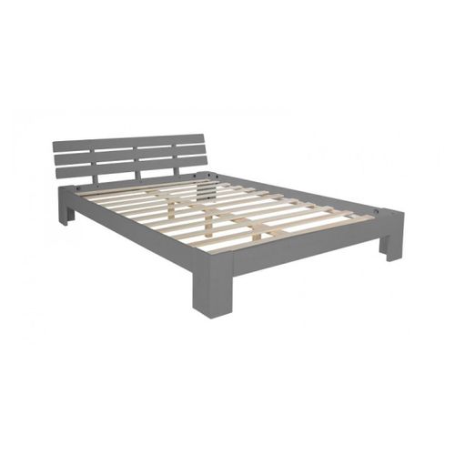 Lit Double Lit Futon En Bois 180x200 Lit Pin Gris Cadre De Lit En Bois Massif