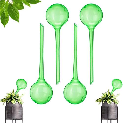 6 Pcs Globes D'arrosage, Automatique Système D'arrosage Ampoules Pour Jardin Fleurs Goutte, Ø 5 Cm - Vert