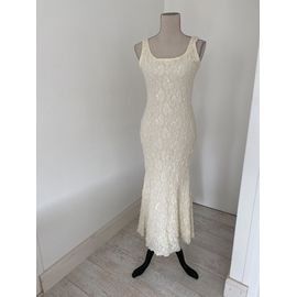 Robe Longue Tissu Strech Taille M Dentelle Couleur Ecru