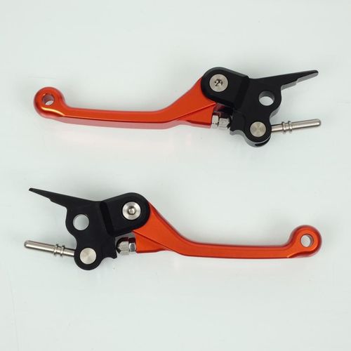Levier Frein Et Embrayage Repliable Alu Orange / Noir Pour Moto Ktm 65 Sx Neuf