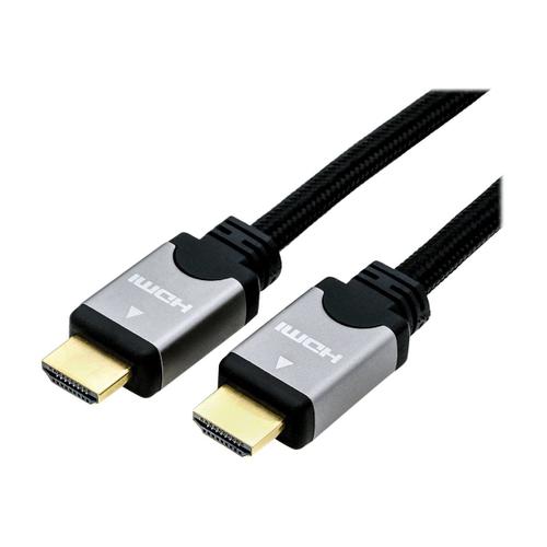 Roline High Speed - Câble HDMI avec Ethernet - HDMI mâle pour HDMI mâle - 5 m - double blindage - noir / argent