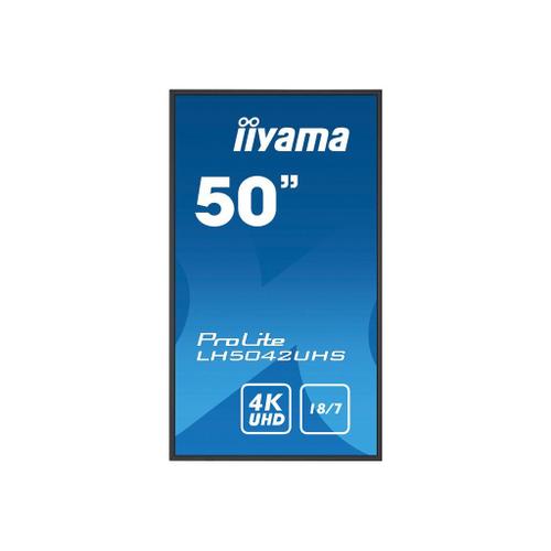 iiyama ProLite LH5042UHS-B3 - Classe de diagonale 50" (49.5" visualisable) écran LCD rétro-éclairé par LED - signalisation numérique - 4K UHD (2160p) 3840 x 2160 - noir mat