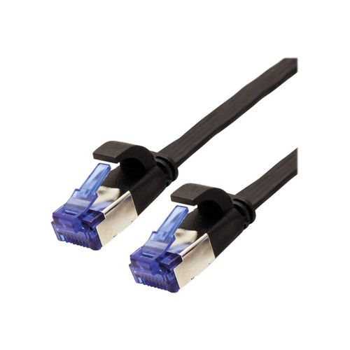 VALUE - Cordon de raccordement - RJ-45 (M) pour RJ-45 (M) - 1 m - FTP - CAT 6a - sans halogène, moulé, bloqué, plat - noir