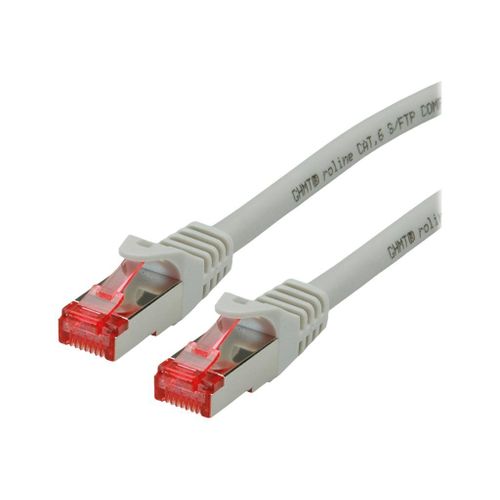 Roline - Cordon de raccordement - RJ-45 (M) pour RJ-45 (M) - 1.5 m - SFTP, PiMF - CAT 6 - sans halogène, moulé, bloqué - gris