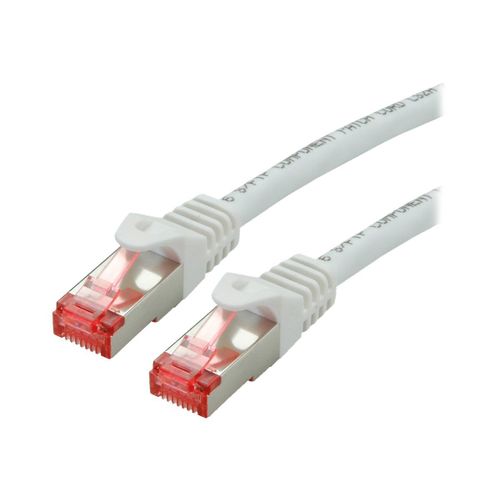 Roline - Cordon de raccordement - RJ-45 (M) pour RJ-45 (M) - 5 m - SFTP, PiMF - CAT 6 - sans halogène, moulé, bloqué - blanc