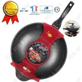 Td® Wok A Induction Electrique Inox Poele Antiadhesive Avec Couvercle Grande Capacité Individuel Fondue Chinoise Cuisine Casserole