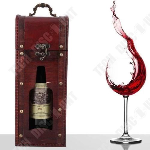 Td®Boite De Stockage De Vin Vintage En Bois Portable/Coffret Gastronomique/Accessoire Pour Vin