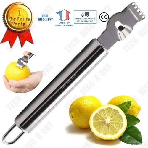 Td® Zesteur Agrumes Citron Inox Professionel Eplucheur Canneleur Râpe Epluche Legumes Peau Fine Et Fruits Manuel Orange Pro Solide