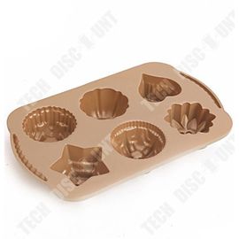 Td® Étoile À Cinq Branches, En Forme De C¿Ur, En Forme De Fleur, 6 Moules Continus, Assortiment De Moules À Gâteaux, 6 Tasses De Mou