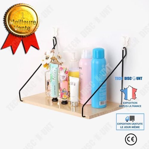 Td® Etagère Murale Suspendu En Bois Étagère Flottante Étagère De Rangement 40 X 15,8 X 16,5 Cm Support De Stockage Cosmétique