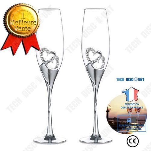 Td® 1 Groupe (2) Champagne Coupe, Verre À Vin Rouge, Cadeau De Mariage (Flûtes À Champagne 1 )