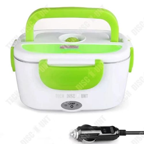 Td® Boîte À Lunch Chauffante Électrique Boîte À Lunch De Voiture Facile À Transporter Dans La Voiture Déjeuner Chauffé Vert Blanc