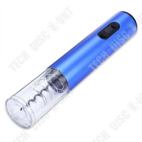 Td® Tire Bouchon Électrique Ouverture Bouteille Vin Apparence Moderne Éclatante Cadeau Anniversaire Pile Batterie Rechargeable Bleu