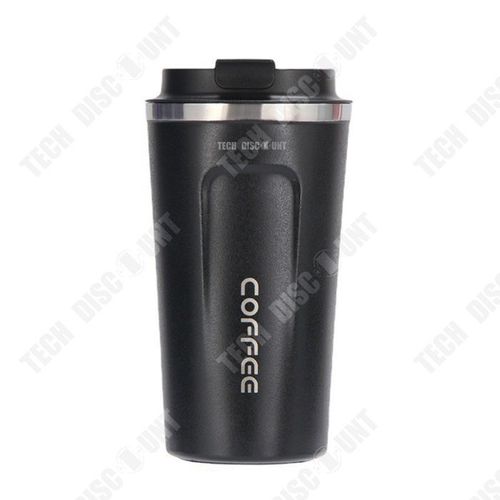 Td® Tasse À Café Isotherme 380ml Noir Tasse Isotherme Réutilisable En Acier Inoxydable 304 Avec Couvercle Tasse À Café Chaud Et Froi