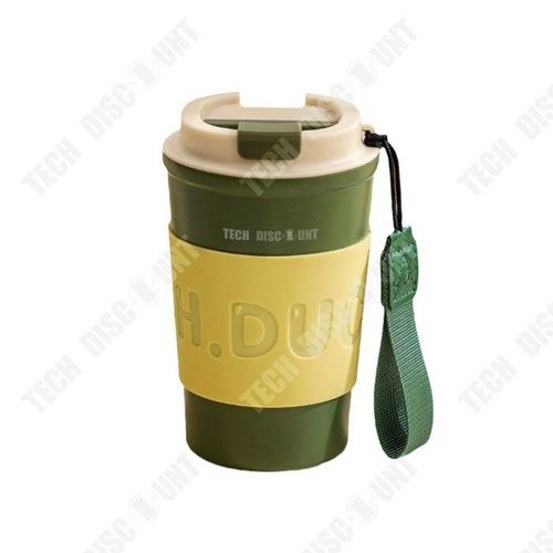 Td® 400ml Tasse À Café Dessin Animé Tasse Isolante Portable Avec Corde De Transport Voiture Tasse À Eau En Acier Inoxydable 304