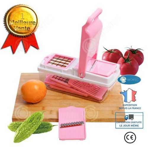 Inn® Td® Coupe-Légumes À 7 Lames Multifonctionnelle À Tète Remplaçable Mandoline 11 En 1 Polyvalent Accessoire Cuisine Manuel Épluc