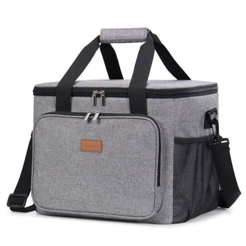 Lifewit 24l Sac Isotherme Lunch Bag, Sac-Glacière Cooler Bag Sac De Repas Pour Déjeuner/Travail/Ecole/Plage/Pique-Nique, Gris