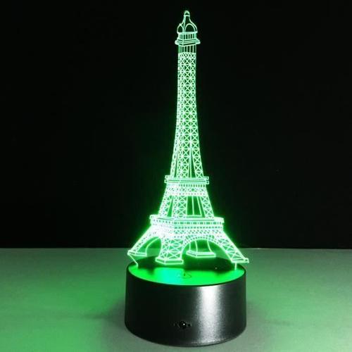 France Tour Eiffel lampe ambiance variable de lumière de nuit LED 3D décoration lampe de bureau USB amis cadeaux pour les enf M0BB5D