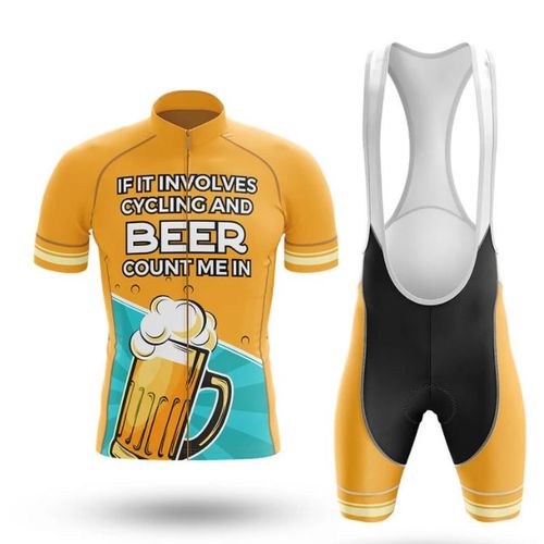 Style Beer Tenue De Cycliste Maillot Cyclisme Homme Manches Courte Été + Cuissard À Vélo Route Gel Vtt Equipe Pro