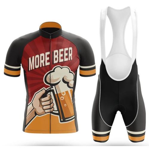 Style Beer Tenue De Cycliste Maillot Cyclisme Homme Manches Courte Été + Cuissard À Vélo Route Gel Vtt Equipe Pro