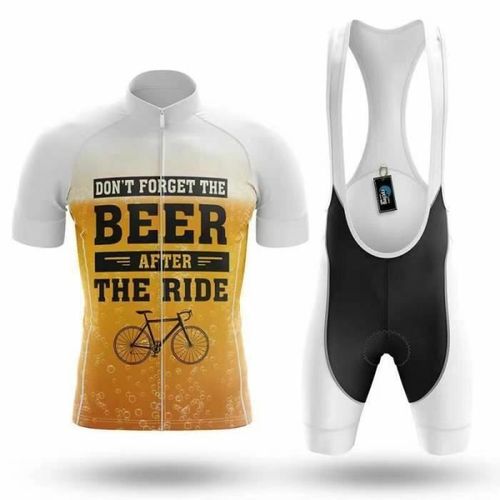 Ride Et Beer Maillot De Cyclisme Route Homme Manches Courte Été Fun Et Cuissard À Cycliste Vélo Gel Epais Vetement De Vtt