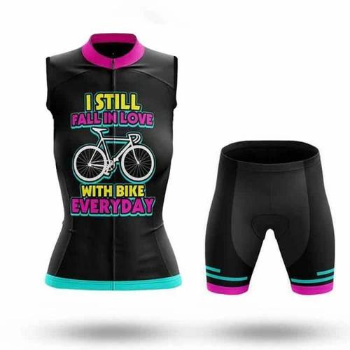 Femme Été Loisir Maillot Spécial De Cyclisme Route Femmes Sans Manches Et Cuissard À Cycliste Vélo Gel Epais Vetement Vtt