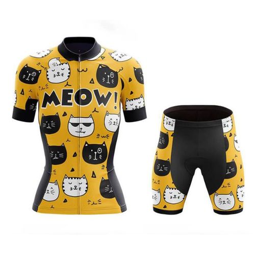 Femme Été Loisir Maillot Spécial De Cyclisme Route Femmes Manches Courte Et Cuissard À Cycliste Vélo Gel Epais Vetement Vtt