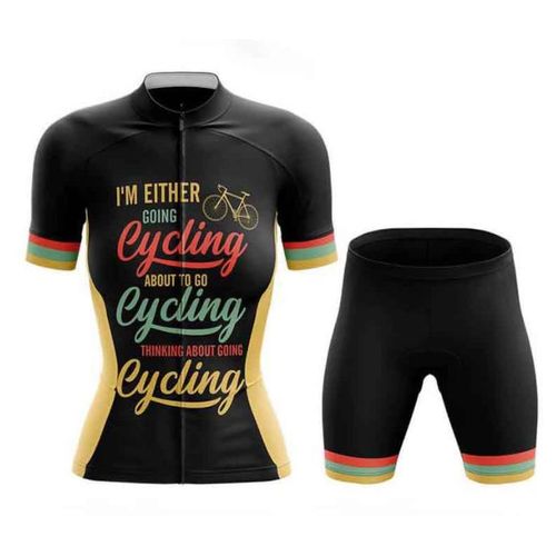 Femme Été Loisir Maillot De Cyclisme Route Femmes Manches Courte Et Cuissard À Cycliste Vélo Gel Epais Vetement Vtt