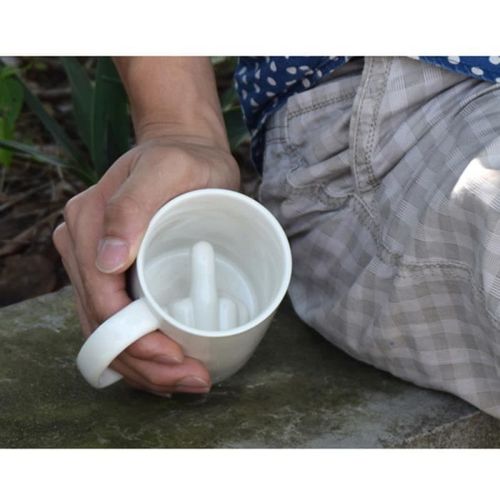 Thumbs Up! - Up Mug - Tasse Céramique Avec Un Geste Soudain Dans Le Fond De Tasse - Blanc