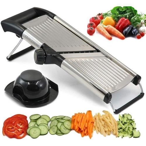 Mandoline De Cuisine Professionnel - Mandoline Légumes Réglable Multifonctions En Acier Inoxydable De Avec Pied Antidérapant Pliable