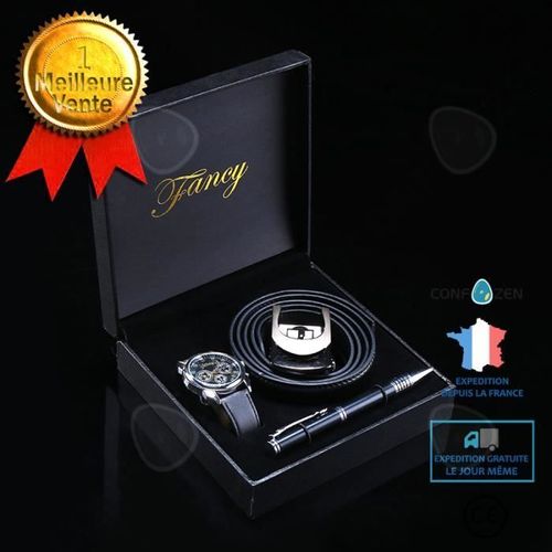 CONFO® Coffret cadeau d'affaires Cadeaux de fête des pères Cadeaux de vacances Anciens Ceintures pour hommes Montres Stylo Coffrets