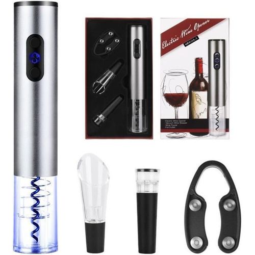 Tire-Bouchon Automatique Pour Ouvre-Bouteille De Vin Électrique Avec Aspirateur De Coupe-Feuille & Verseur De Vin & Bouchon De Vide