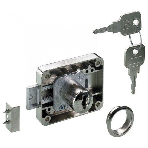 Serrure de meuble acier en applique HETTICH 40 mm réversible
