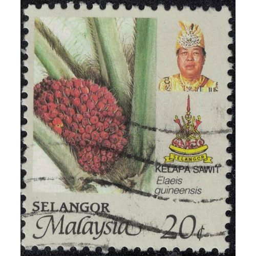 Malaisie 1986 Oblitéré Used Selangor Plante Kelapa Sawit Elaeis Guineensis Su