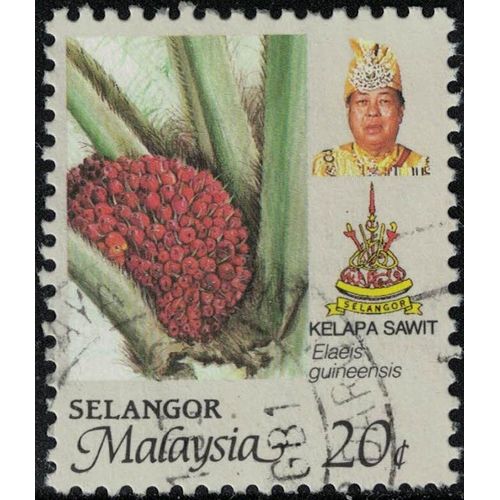 Malaisie 1986 Oblitéré Used Selangor Plante Kelapa Sawit Elaeis Guineensis Su