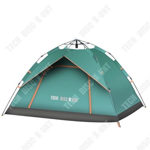 Td® Tente Extérieure Camping 3-4 Personnes Double Automatique À Ressort À Ouverture Rapide Camping Tente De Plage Solaire Anti-Pluie