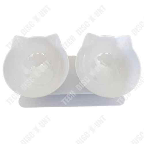 Td® Bol Pour Chat Double Bol Bol Pour Animaux De Compagnie En Plastique Antidérapant Eau Potable Double Bol Anti-Renversement