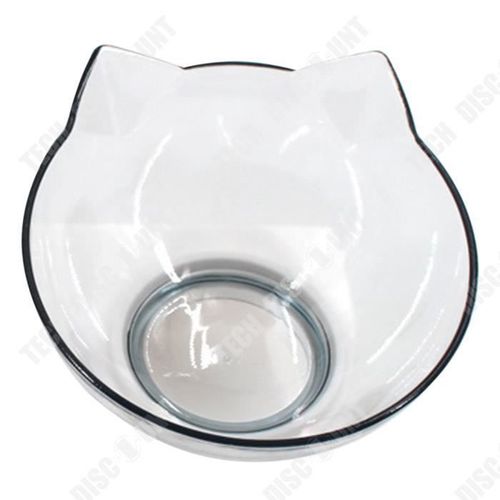Td® Oreilles De Chat Bol De Chat Bouche Oblique Vaisselle Eau Potable Cou Protection Transparent Bol Unique