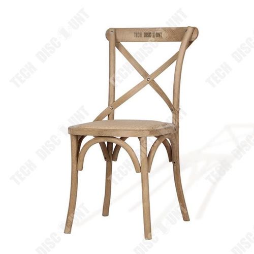Td® Chaise Rétro En Bois Massif Chaise De Salle À Manger Maison Loisirs Fourche Arrière Hôtel Vrai Rotin Restaurant Dossier Chaise