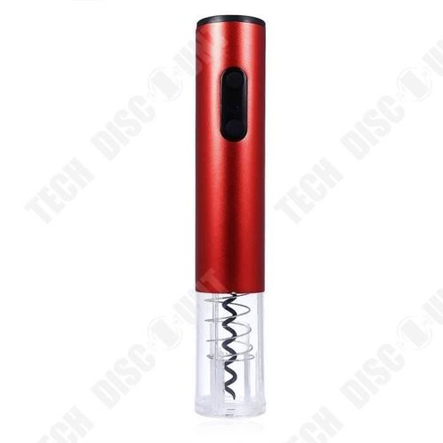 Td® Tire Bouchon Électrique Ouverture Bouteille Vin Apparence Moderne Éclatante Cadeau Anniversaire Pile Batterie Rechargeable Rouge