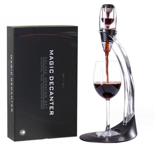 Kit Aérateur Décanteur De Vin Sur Pied Ensemble Caviste Professionnel Instantané Vin Raffiné Arômes Design Élégant Cadeau Idéal