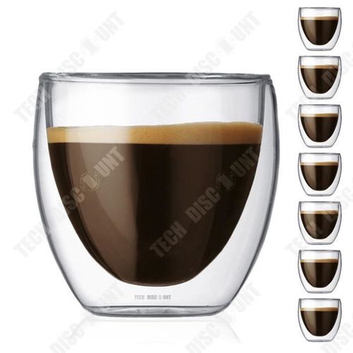 Td® Coffret De 8 Tasse À Café-Expresso-Espresso En Verre -80ml , Set-Tasses À Café Double Paroi, Tasse Expresso Originale.