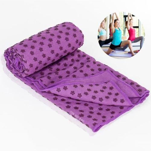 Td® 72"X 24" Blanket Accessoire, Yoga-Pilates Tapis Serviette Anti-Glissant Avec Un Sac Gratuit Violet