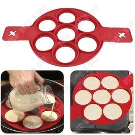 Td® V Pancake Moule Antiadhésif/ 7 Moules À Gâteaux Oeufs Outil De Cuisine Facile Silicone /Accessoires Forme Souple