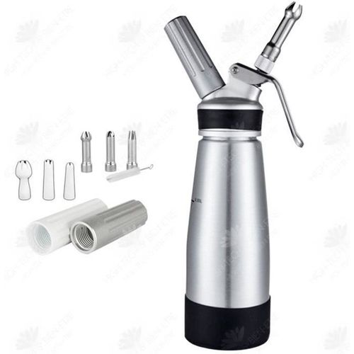 Htbe® Pistolet À Crème 500ml All-Aluminium Silicone Gâteau Café Crème Glacée Dessert Maison Fantaisie Décoration Dispositif