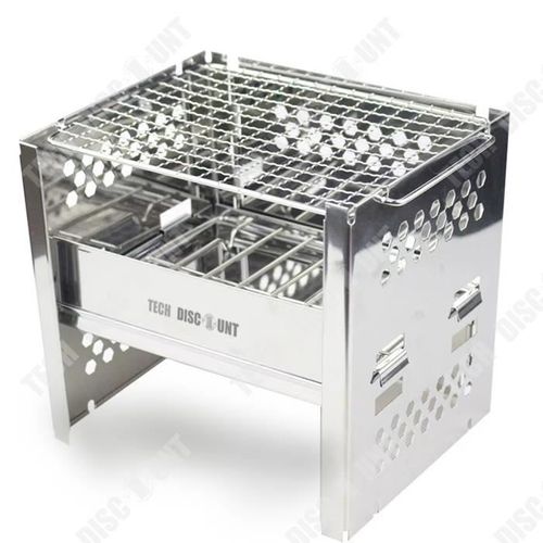 Td® Poêle À Bois Portable Extérieur En Acier Inoxydable Gril Pliant Charbon De Bois Éclairage Poêle Portable Chauffage Crémaillère
