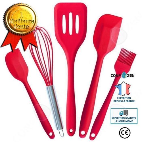 Confo Outils De Cuisine En Silicone Ustensiles De Cuisine 5pcs - Set Revêtement Solide En Matière D'hygiène