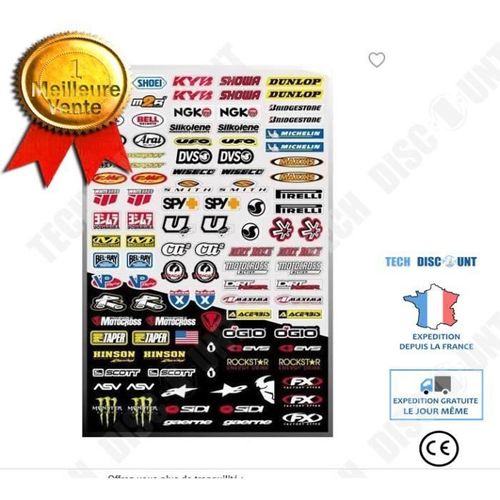TD® Autocollants moto motocross scooter vinyle autocollant bagages PC STICKER Tuning Racing Motocross auto moto Fx1 Scratch