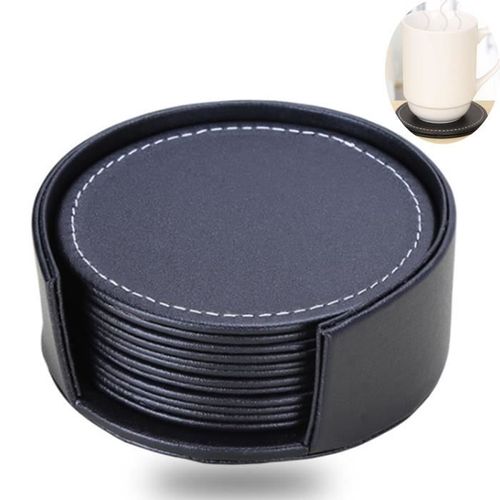 Td® Coaster Ensemble De Dessous De Verre En Cuir Exquis Isolation Thermique Antidérapante Petit Napperon Dessous De Thé Créatif En P